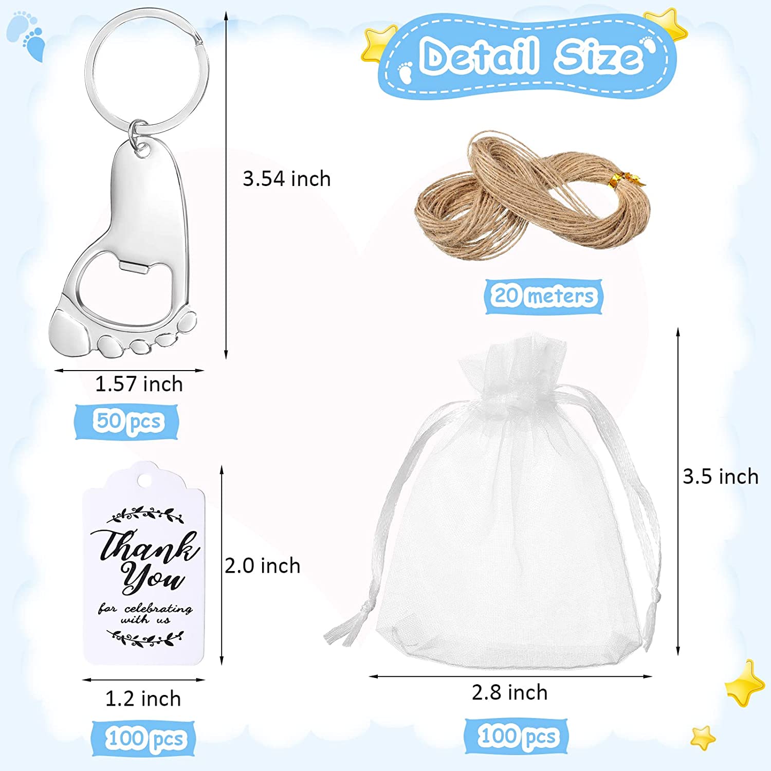 50-Piece Baby Footprint Key Ch - đánh giá và giá Zwitsal Baby Products